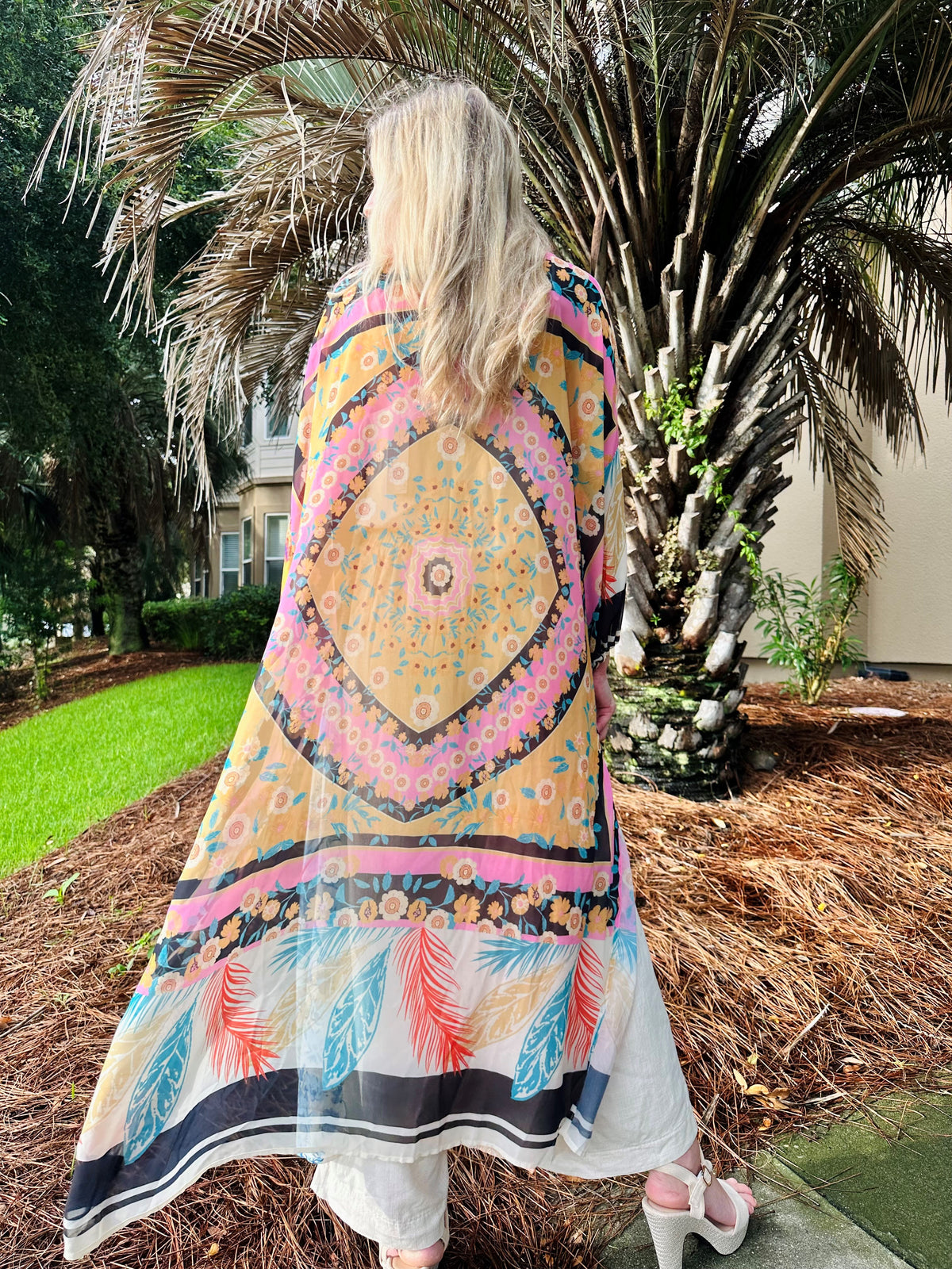 Coastal Boho Puff Sleeve Kimono