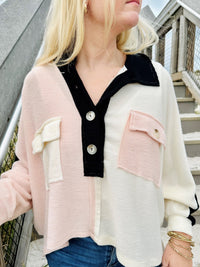 Summer Nights Color Block Henley Pullover