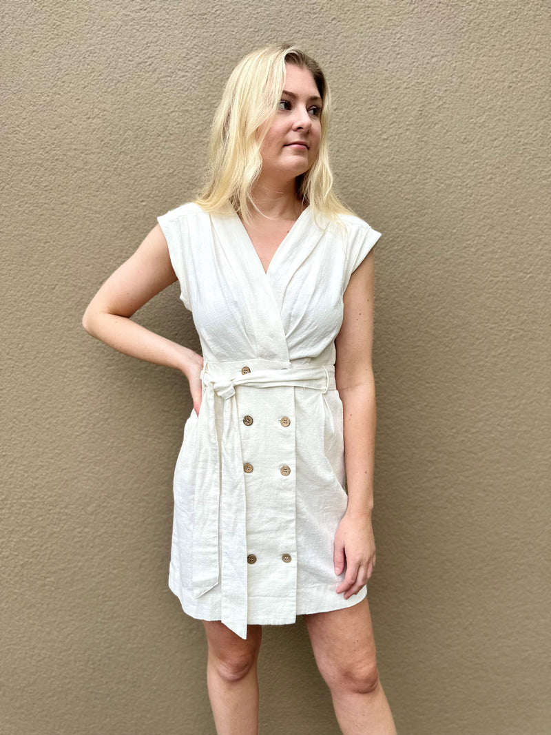 Stella Linen Button Down Dress